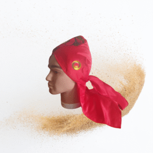 Durag Satin marron/wax rouge