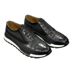 Sneaker derby noir croco