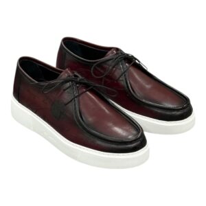 Sneaker derby bordeaux deco manuscrite