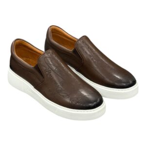 Mocassin Marron avec deco manuscrite