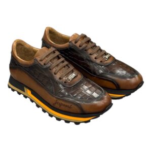 Sneaker Motif Croco marron