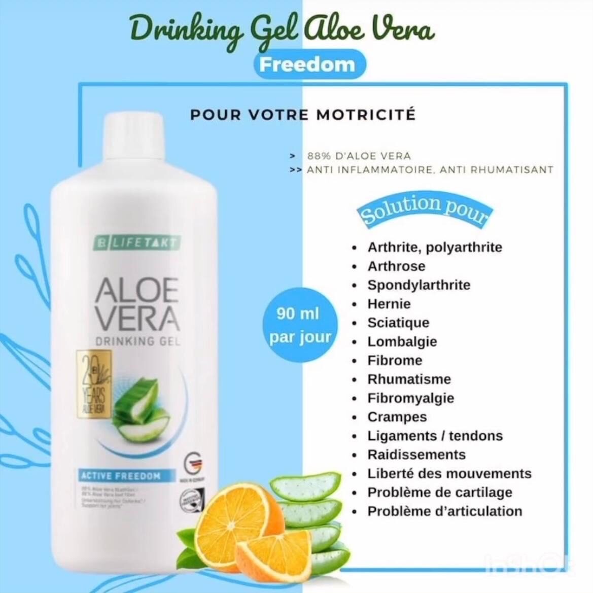 Aloe Vera Freedom Douleurs articulations, muscles, tendons
