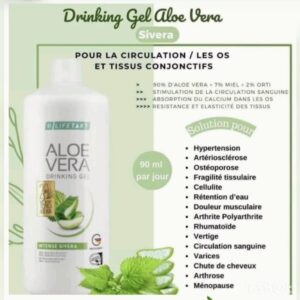 Aloe Vera à boire SIVERA Bien-être dans la circulation sanguine, effet positif sur tension artérielle, la beauté de la peau, etc