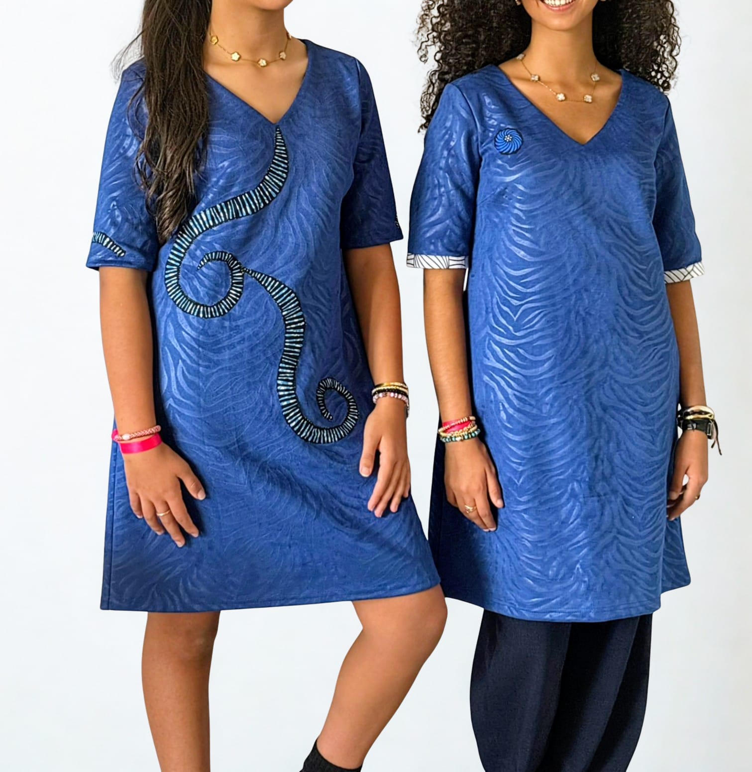 Lot de 2 robes d'hiver bleues customisées chaudes taille L – Image 2