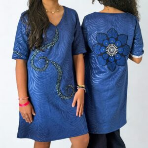 Lot de 2 robes d'hiver bleues customisées chaudes taille L