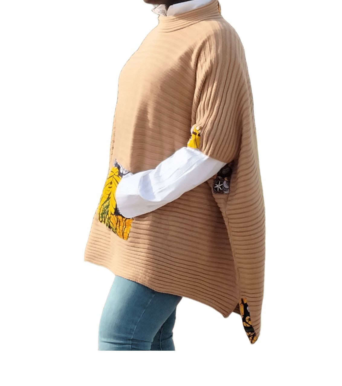 Pull-poncho marron clair TU – Image 3